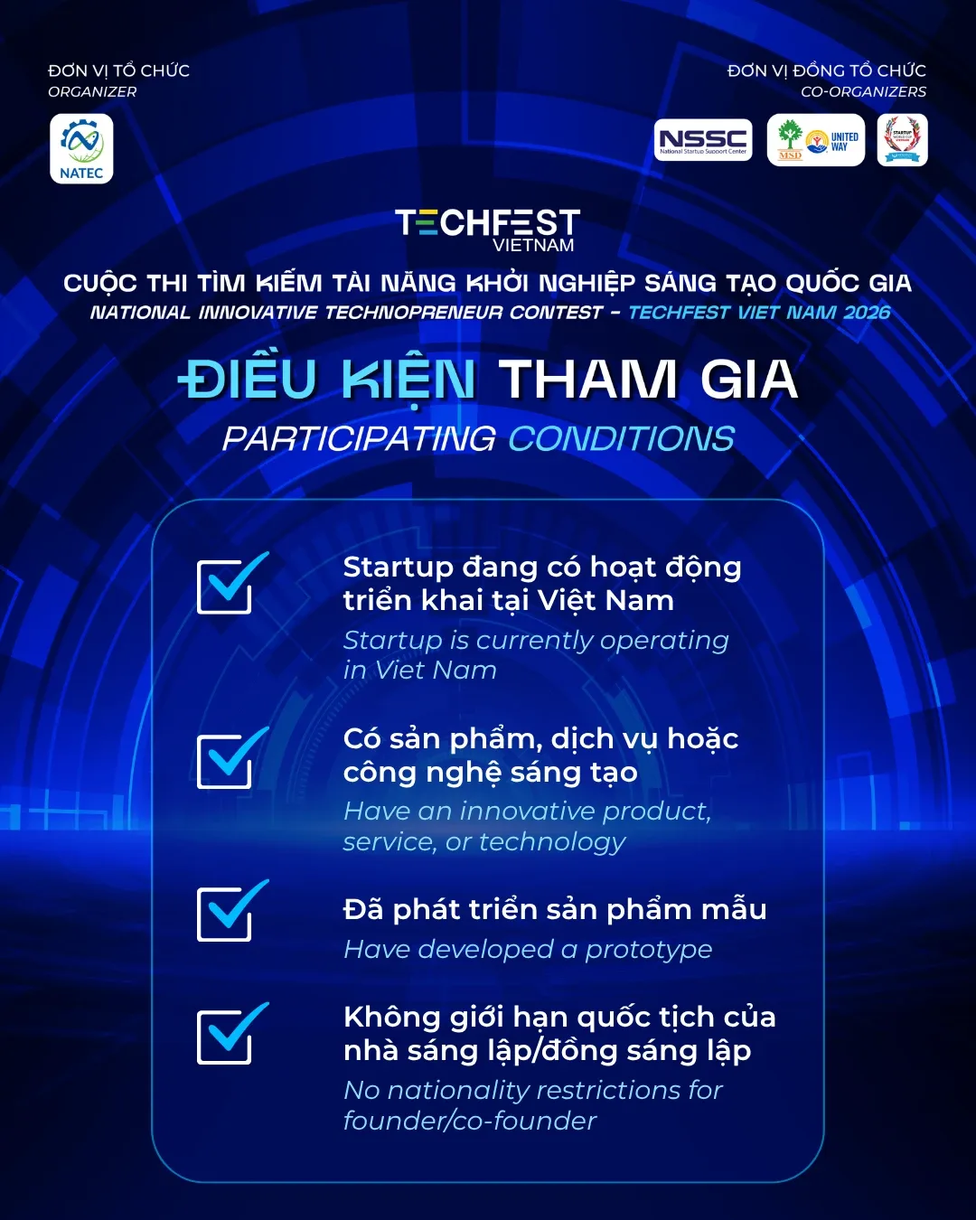STARTUP CỦA BẠN ĐÃ SẴN SÀNG BƯỚC VÀO CUỘC THI TECHFEST 2026? STARTUP CỦA BẠN ĐÃ SẴN SÀNG BƯỚC VÀO CUỘC THI TECHFEST 2026?
